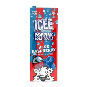 ICEE Blue Raspberry Popping Boba (10 Pack Pouches) | Bursting Juice Pearls with Straws | Ready-to-Eat Drink & Dessert Topping | No Corn Syrup, Non-GMO