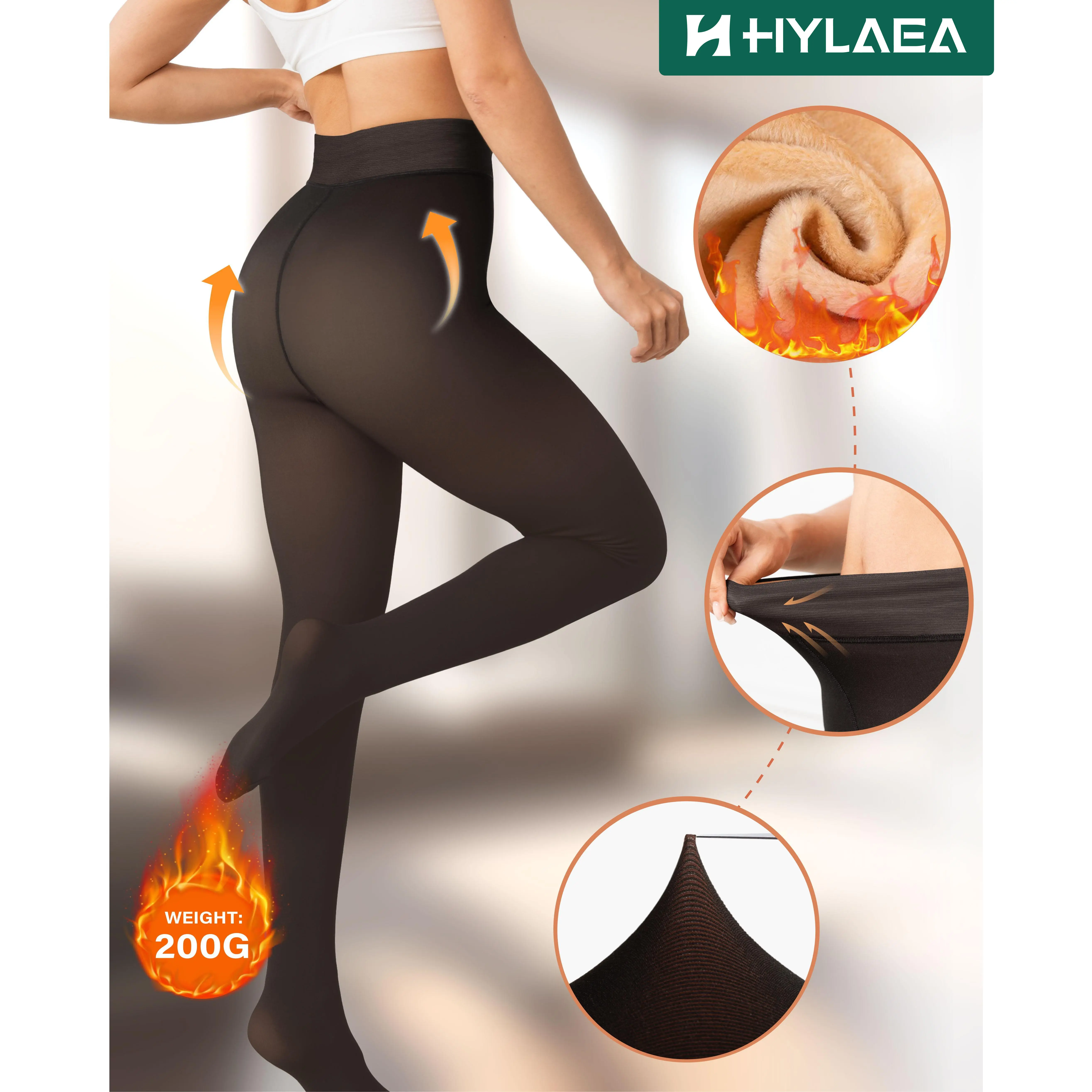 Hylaea Original Fleece Lined Leggings for Women - Seamless Closed Foot Winter Tights, Plus Size Warm Cozy Fashion for Fall Winter - Basic FallFreshness