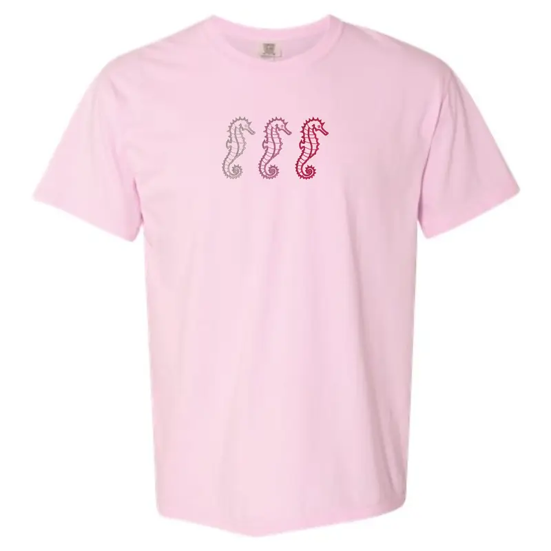Embroidered Seahorse Tshirt, Summer Tshirt, Oversized Tshirt, Cute Summer Tshirt