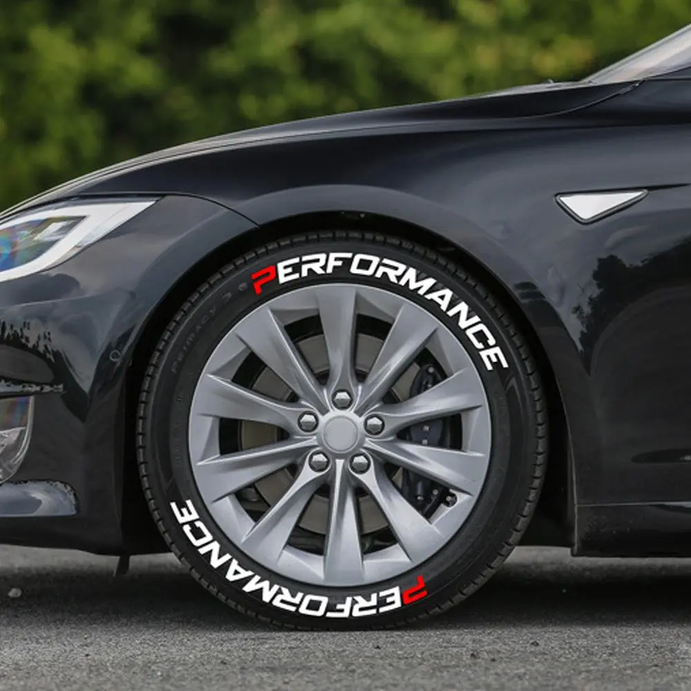 8 Pieces Performance Car Tire Letter Stickers, DIY Personalization 3D Tire Decals for Custom Vehicle Styling, Unique Auto Accessory, Vehicle Exterior Decoration, Sticker for Cars