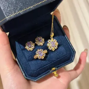 【#ZA232】(Ivy) lab made gem Fashion Jewelry Set