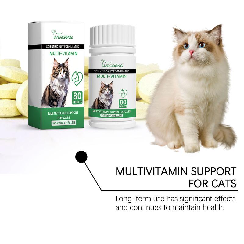 Pet cat multivitamin tablets - Cat vitamin and mineral nutritional supplementlitter pellets, spray, litter tray, litter box, removal