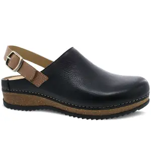 Dansko Black Waxy Milled Clog- Merrin