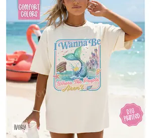 Mermaid Shirt Comfort Colors, Trendy Women's Summer Crop, Comfort Colors Tank Tops