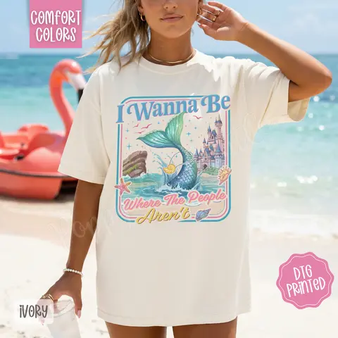 Mermaid Shirt Comfort Colors, Trendy Women's Summer Crop, Comfort Colors Tank Tops