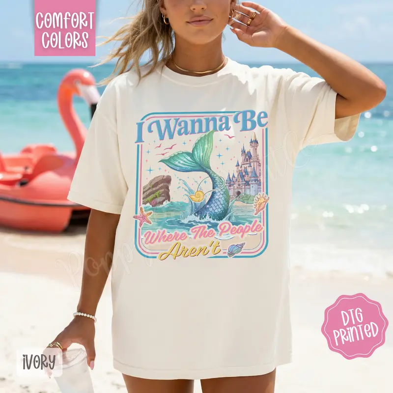 Mermaid Shirt Comfort Colors, Trendy Women's Summer Crop, Comfort Colors Tank Tops