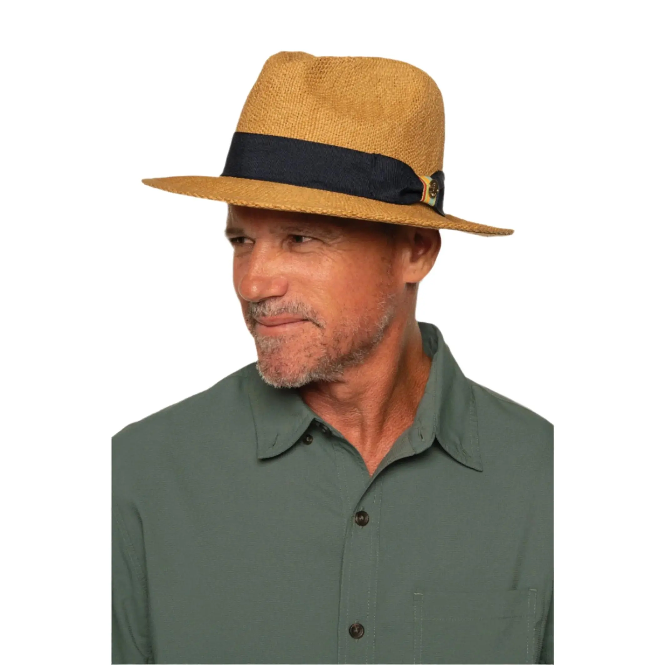 Surf Club | Men's Hand Woven Fedora Rugby Stripe Band | Toast