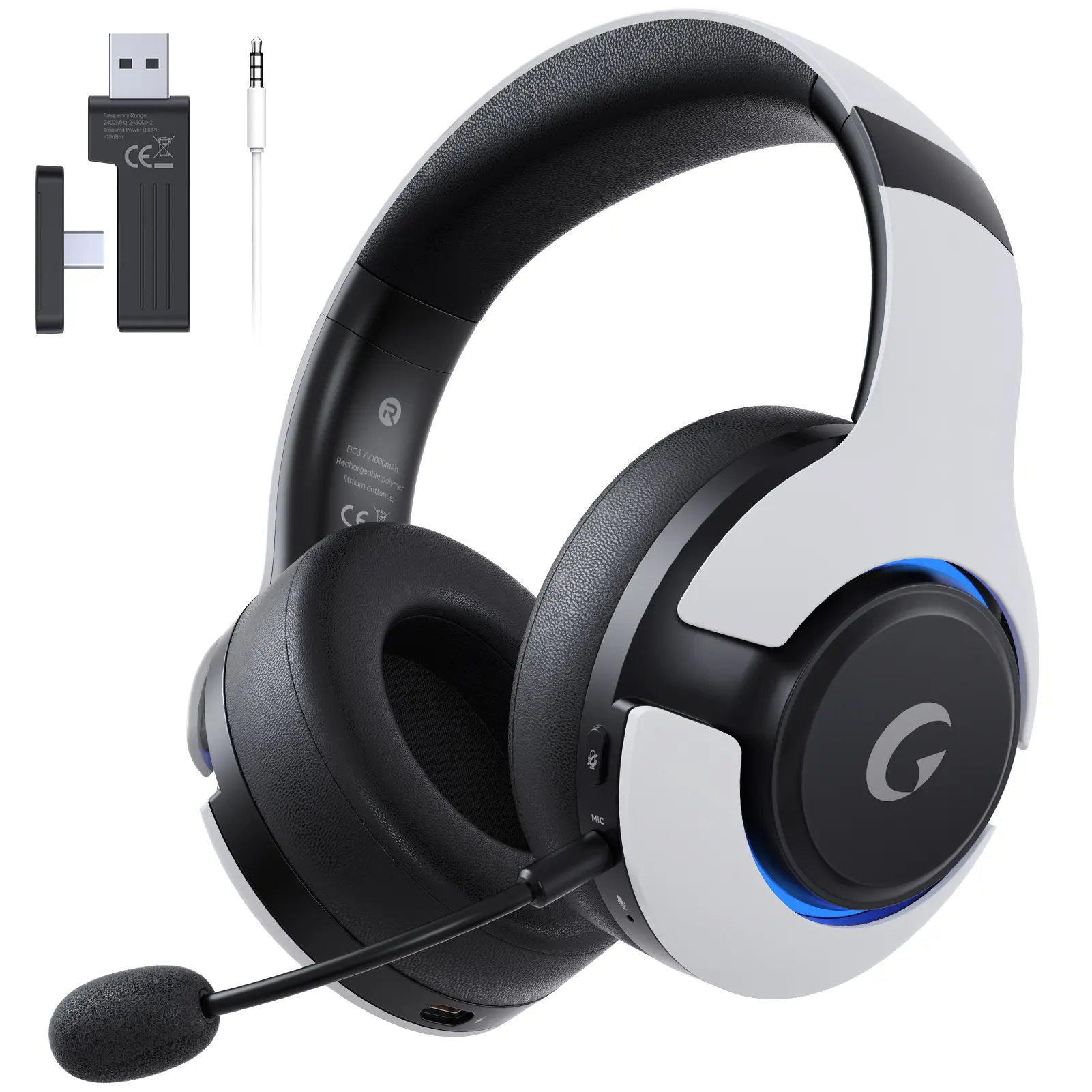 Ultimate 3-in-1 Wireless Gaming Headset – 30ms Low Latency, Detachable Mic, RGB Lights & 2-in-1 Dongle, Works with All Devices