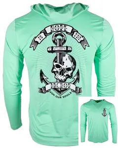 Closeout- Unisex Seafoam Hooded Anchor UV Long Sleeve Closeout- Unisex Seafoam Hooded Anchor UV Long Sleeve