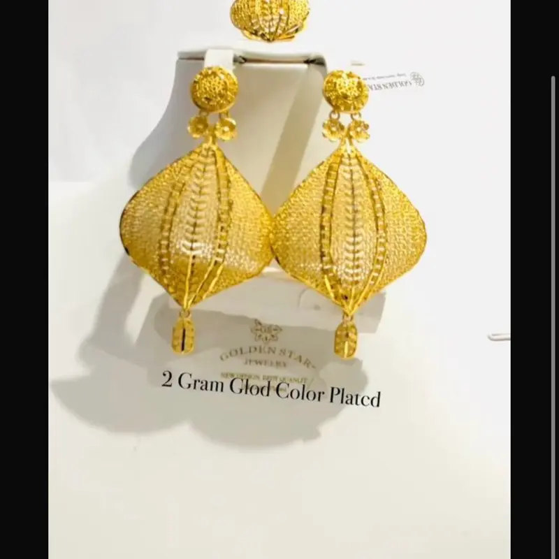 High quality fashion earrings and ring 22k color High quality fashion earrings and ring 22k color