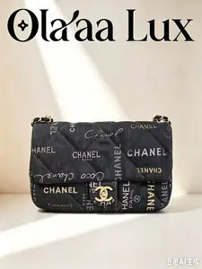 Pre-owned CHANEL Denim Graffiti Flap Bag