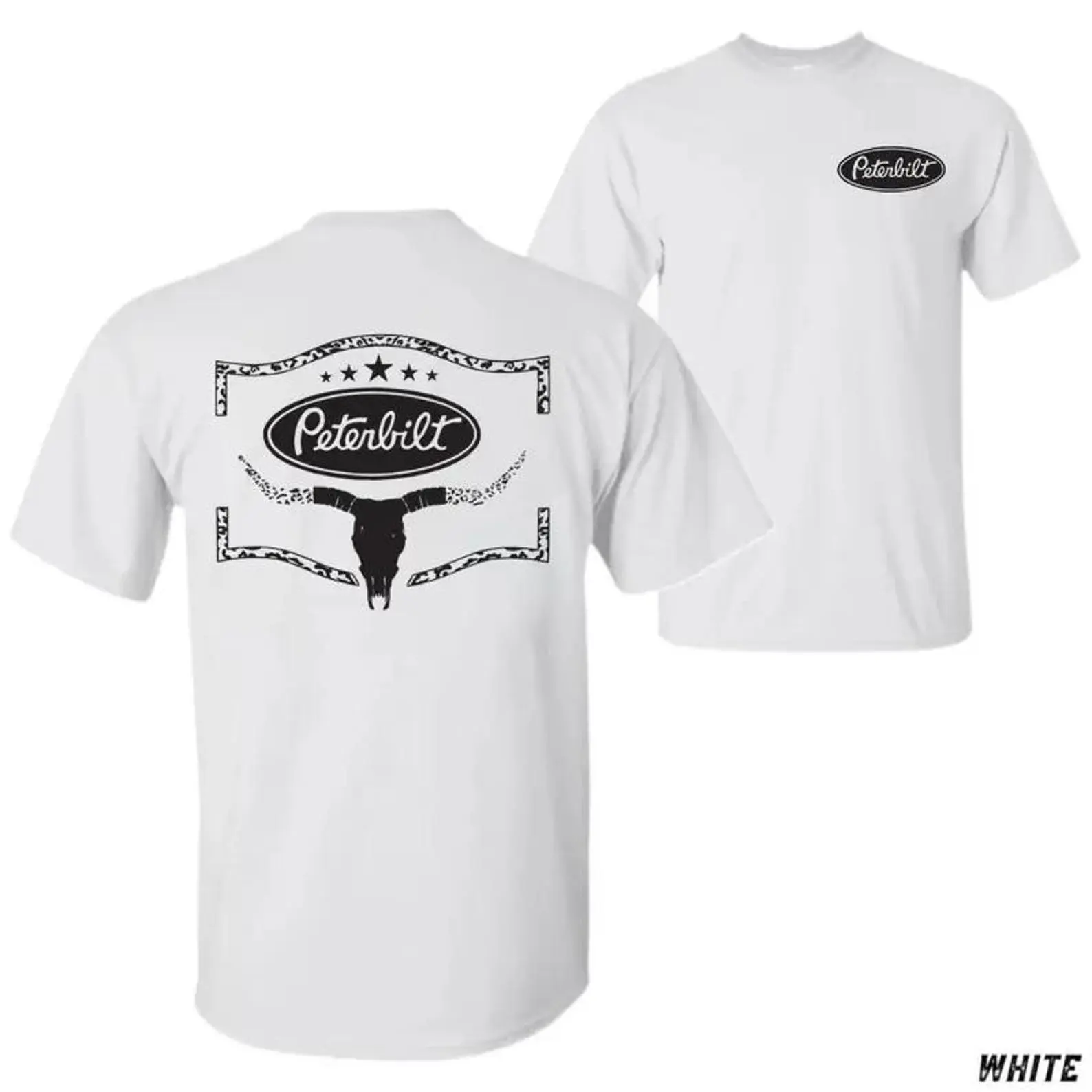 Peterbilt Bull Skull Logo T-Shirt - Western Truck Graphic Tee, Car Lover Design, Unisex Graphic Tee