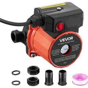 VEVOR Hot Water Recirculating Pump, 93W, 110V Water Circulator Pump, Circulation Pump, 3/4 G Thread to 1/2 NPT Brass Adapter, Stainless Steel Head, 3 Speed Control for Electric Water Heater SystemVEVOR Super Brand Day