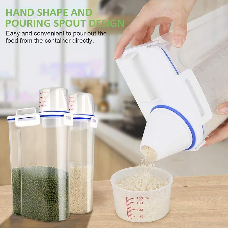 Mothers Day Gift Thickened Rice Bucket Household Food Storage Jars Airtight Moisture Proof Grain Containers Cereal Boxes Food Grade Plastic for Kitchen Pantry Organization