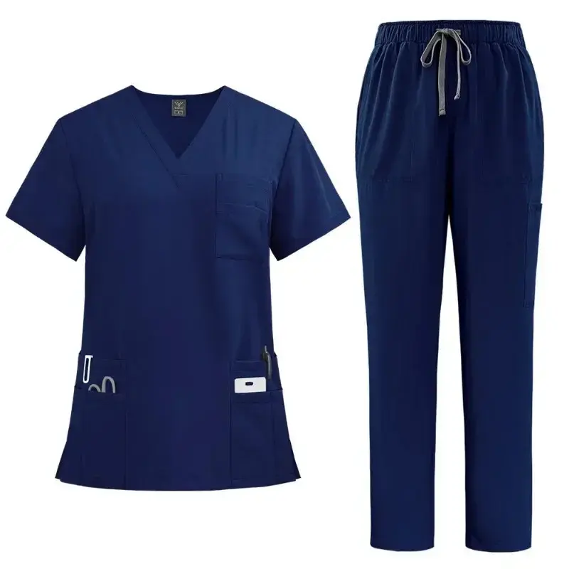 New styleUnisex Medical Uniforms Men Nursing Clothes Beauty Costume Nurse Scrubs Sets Doctor Dentist Workwear Clinical Tops Pants