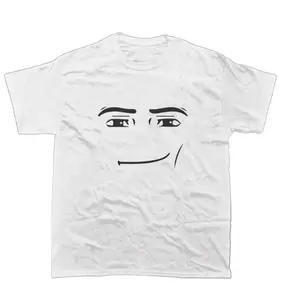 Roblox Man Face T-Shirt, Meme Funny Shirt for Gamers - Classic Vintage Cotton Tee, Perfect Gamer Gift, Soft Comfortable Fit, Trendy Roblox Merch