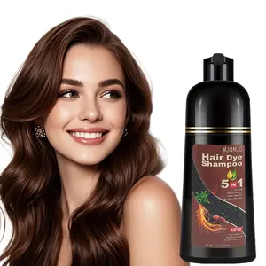 Dark Chocolate  Hair Dye Shampoo 5 in 1, Hair Color Shampoo for Women and Men, Hair Dye to Cover Gray Hair, Herbal Ingredient Shampoos for Grey Hair Coverage 500ml ( Dark Chocolate )