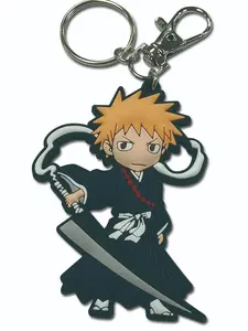Bleach Ichigo Keychain 3D PVC Anime Figure Keyring