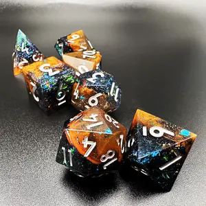 Cosmic Whisper – Resin Polyhedral DnD Dice Set (7pcs) for Dungeons & Dragons, Pathfinder, TTRPG, MTG, Tabletop RPGs Ideal Gift for Fantasy Dice Fans