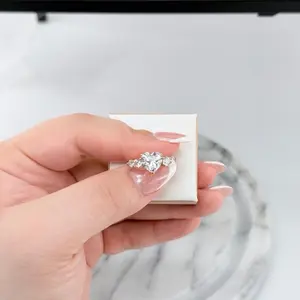 14K Gold Plated Elegant Heart Shaped Diamond Ring for Women (Only Size 7)