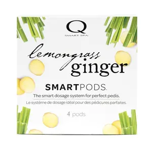 Perfect Pedicure Set 4 Step System Kit including Smartpods of Fresh Soak, Sugar Scrub, Moisture Mask, and Luxury Lotion (Lemongrass Ginger)