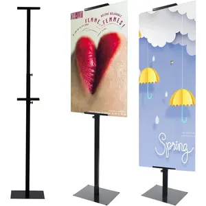 Poster Stand Pedestal Sign Holder Stand Display with Base for Indoor,-Sided,Black
