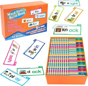 Word Family Build Book Phonics Flash Cards,30 Read and Rhyme Flip Books,Words Flash Cards Kindergarten Classroom Homeschool Learning Book,Phonics Flashcards,Vocabulary Flashcards, Gifts For Kids,Reading Toys for Kids Toddlers Ages 3-8 Years Old