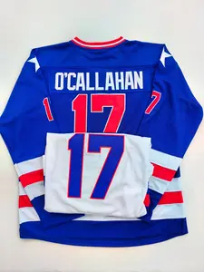 USA 1980 Olympic Team Ice Hockey Jerseys 17 21 30 Blue White Embroidery S-3XL V-Neck Classic Breathable Spirit