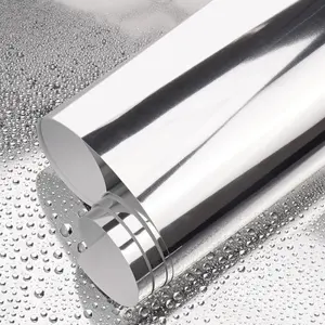 Electroplated Silver Vinyl Film Roll Material Car Paint Color Changing Sticker Decal For Cars Pet Motorcycle Body Bubble-Free Adhesive Vinyl Decals