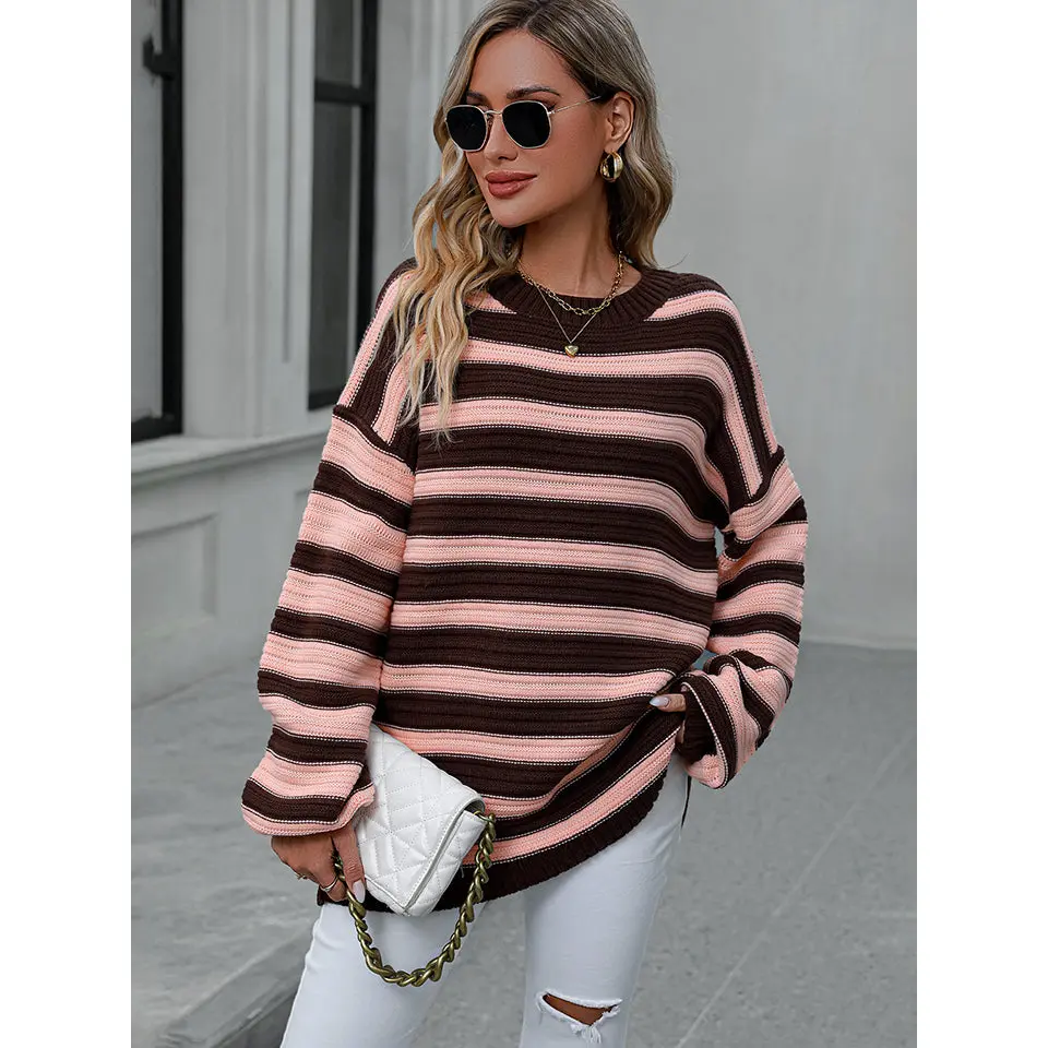Striped Dropped Shoulder Sweater
