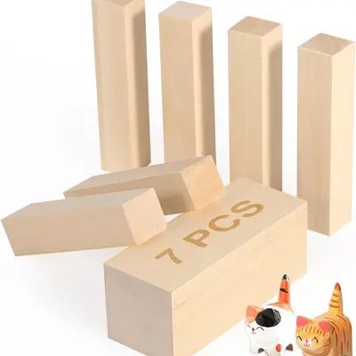 Basswood Carving Blocks 5PCS Whittling Wood For Carving - Large, Small Wooden Blocks For Crafts, Unfinished Wood BW1 - Generic - Egypt