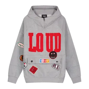 RL Patched Up Heather Grey Quarter Zip