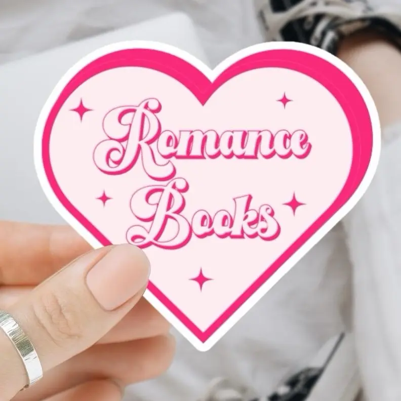 Romance Books Heart Sticker - Dark Romance Sticker for Kindle Laptop Water Bottle Decor, Unique Sticker for Book Lovers and Lovers of Love