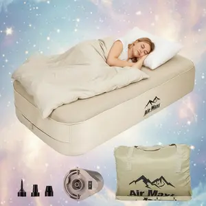 Double Inflatable Mattress (with Built-in Air Pump), 13.78-inch Extra-High Comfort Model, Upgraded Portable Inflatable Bed, Suitable for Travel, Home, and Guest Rooms, Maximum Weight Capacity 550 lbs