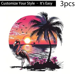 3pcs Heat Transfer Stickers, High-Definition & Tear-Resistant DIY Iron-On Decals, Durable Plastic for T-Shirts, Pillows, Backpacks, Pants, Sofa Covers - Waterproof, Fade-Resistant, Washable