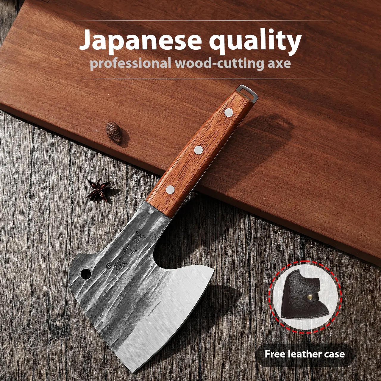Japanese Kitchen Knife High Quality Original Japan Forged Stainless Steel Butcher Knife Bone Chopping With leather case