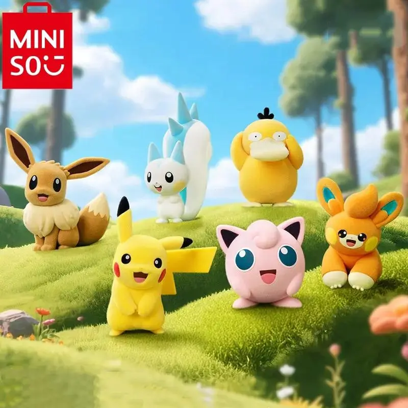 Pokémon Flocked Series Figurine Blind Box Soft Flocking Texture Mini Figures Featuring Pikachu Psyduck And Eevee Exquisite Desktop Ornaments Wonderful Collectible Gift For Pokémon Fans
