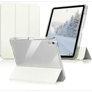 Tablet Case with Pen Slot, 2-in-1 Detachable Tablet Covers, Acrylic Back Auto Sleep/Wake Tablet Protective Cover for iPad