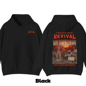 Treaty Oak Revival Hoodie, Vintage Country Rock Band Hoodies, Western Music Graphic Pullover, Southern Concert Style Hoodie, Retro Casual Streetwear Apparel