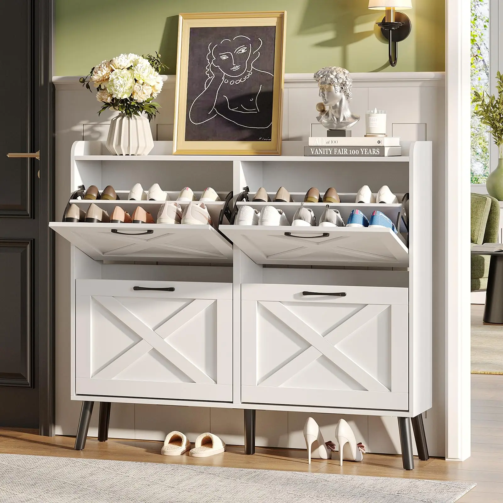 White-4 Flip Drawers