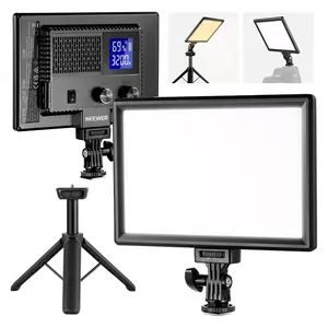 NEEWER NL-116AI Bi-Color 9" LED Video Panel Light with Mini Desk Tripod Stand Kit