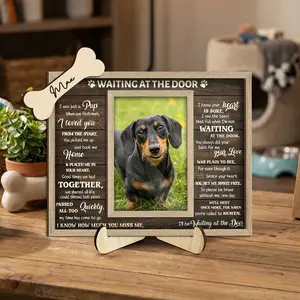 Custom Pet Memorial Frame, Personalized Wooden Picture Frame for Dog, Pet Loss Gift, Gog mom gift, Rainbow Bridge Remembrance, Dog keepsake
