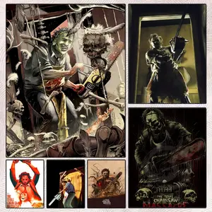 Horror Character Leatherface Poster Gift with prints Home bedroom living room decoration promotion and display suitable for bedroom bar parlor home decor gift fade-Resistant, Non-sticky, vibrant Wall print poster