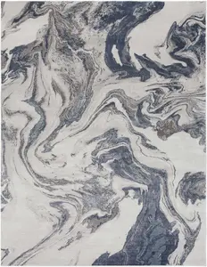 Moana Denim Blue Marble Area Rug