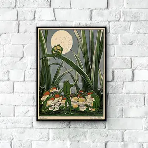 Original Vintage Frog Concert Poster, Singing Frog Chorus Poster, Retro Frog Illustration, Frog Wall Art, Frog Poster, Frog Art Print, Unframed