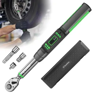 TaskStar 3/8" Digital Torque Wrench | 0-162ft-lbs/0-220N.m, -+2% Torque Accuracy, 3 Adjustable Modes, Dual Alarm, LCD Display, Metal, For Bicycle, Car, Motorcycle Care, Christmas Gift for Man