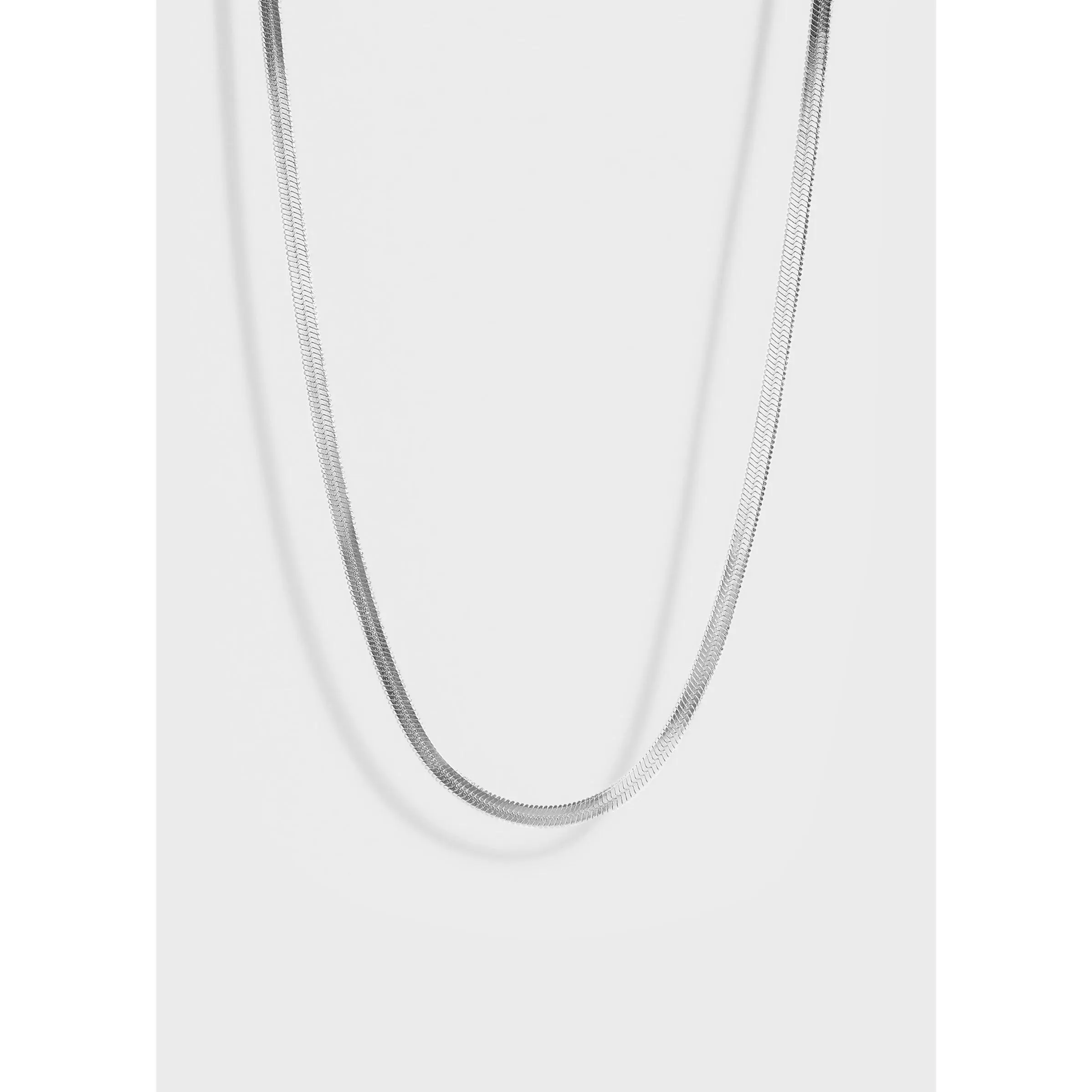 Herringbone Chain Necklace, Waterproof & Non Tarnish, Everyday Jewelry for Women, Elegant Chain Necklace, Silky Chain Necklace, Stainless Steel - Destin Jewelry