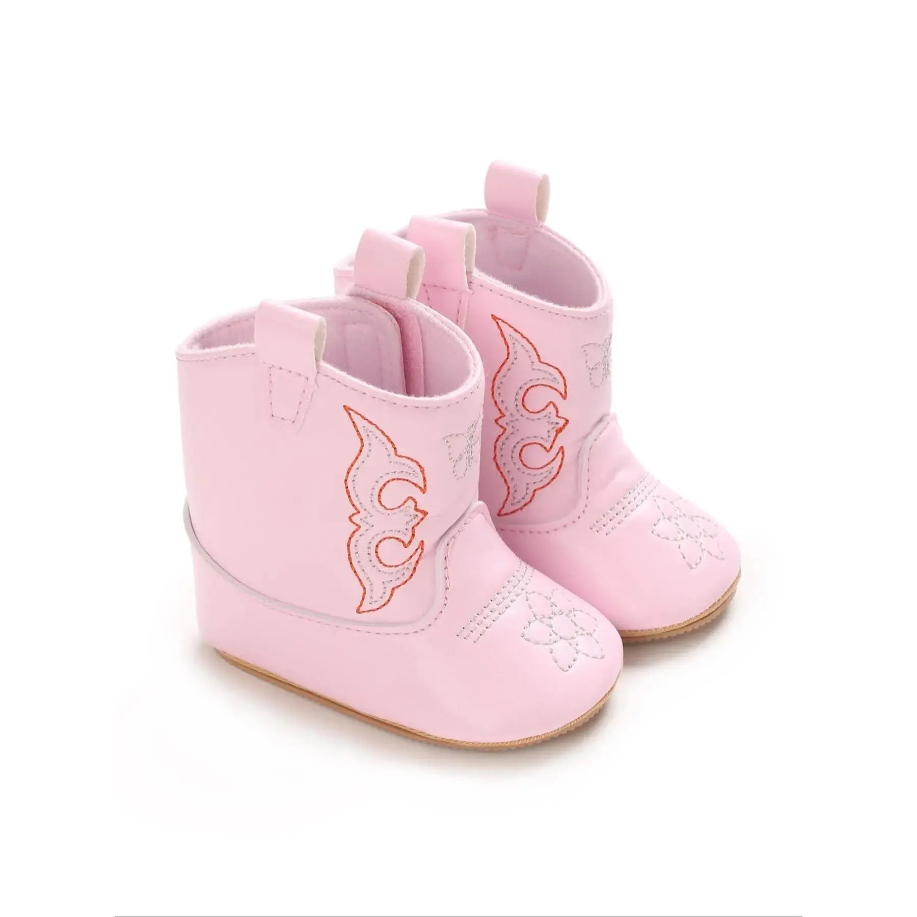 Newborn Infant Cute Embroidering Boots, Ethnic Style Anti Slip Soft Sole Baby Walking Shoes, New Children's Casual Boots