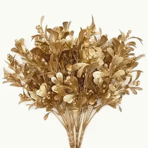 4pcs High Quality Artificial Leaves Fake Plants, Home Decor Simulation Flowers Festival Decoration, Suitable for New Year Christmas