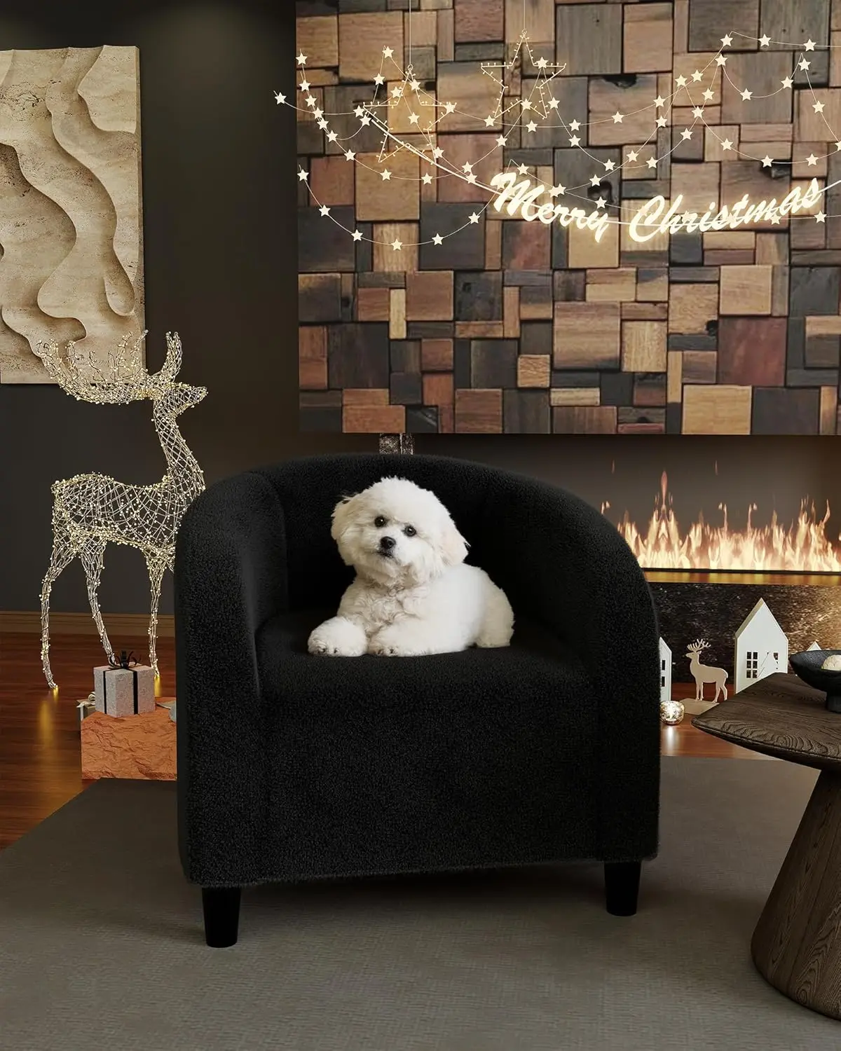 Velvet Accent Chair, Barrel Club Chair with U-Shaped Backrest & Padded Seat - Plush Armchair for Living Room, Bedroom, Waiting & Reception Areas
